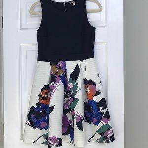 Navy and Floral Dresd